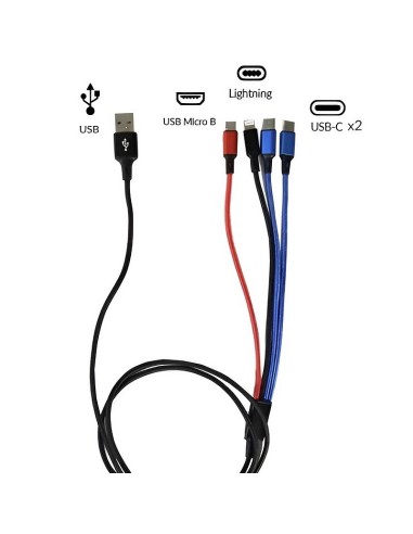 Cable USB 4 en 1 / 125cm / 2,8A