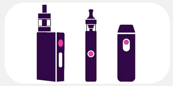 Illustration des différentes formes de e-cigarettes